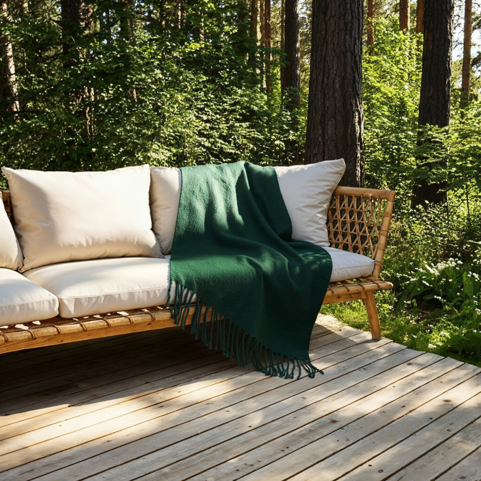 Plaid ' Samantha ' 130 x 170 cm - Vert