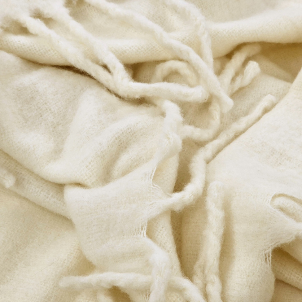 Plaid ' Samantha ' 130 x 170 cm - Blanc