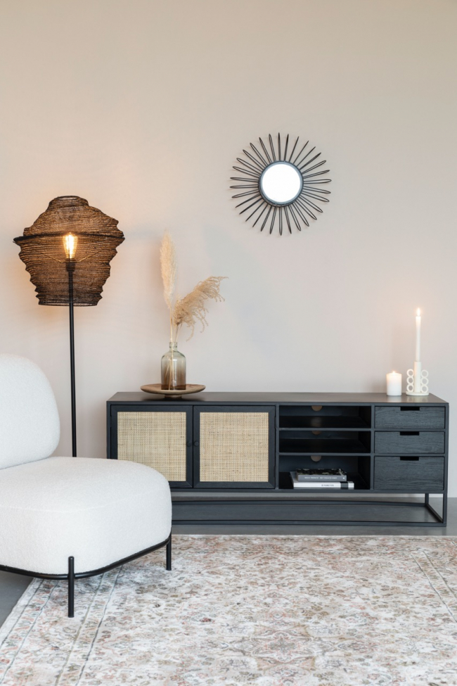 Table d'appoint 'Guuji' - Noir/Beige