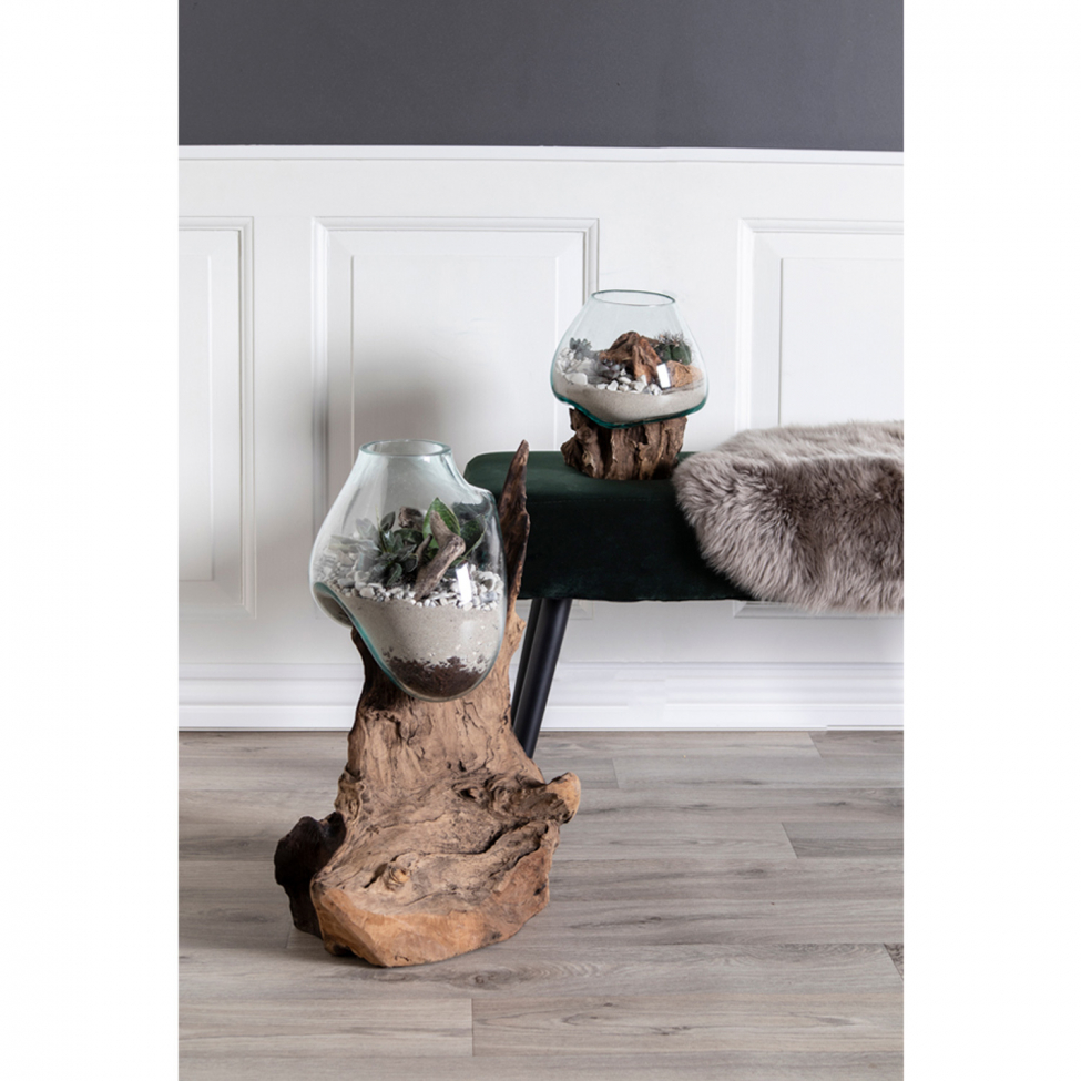 Décoration 'Waterdrop' 50cm - Bois/Verre