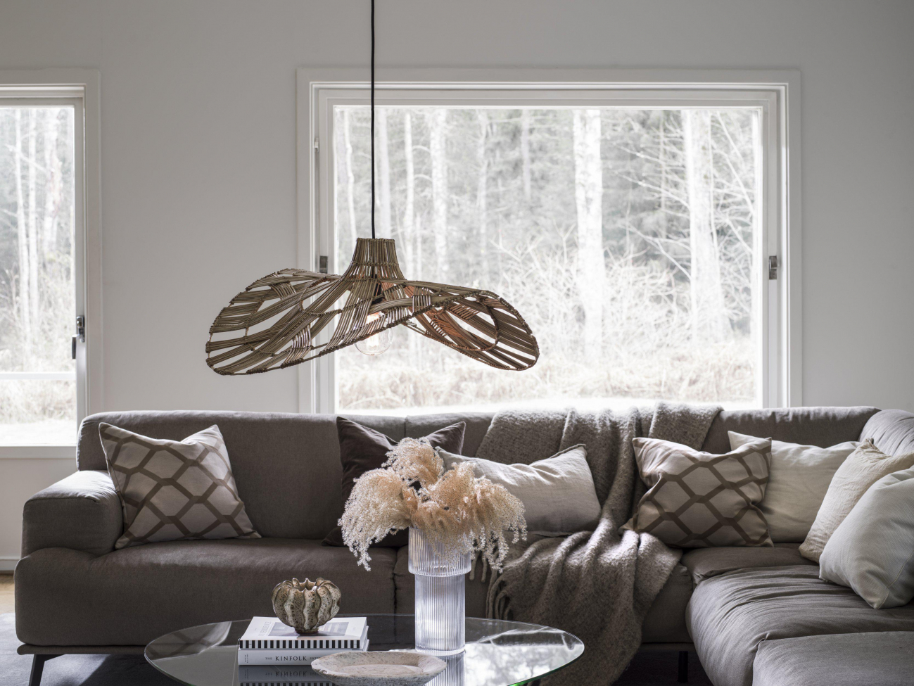 Plafonnier 'Wella' 81cm - Naturel