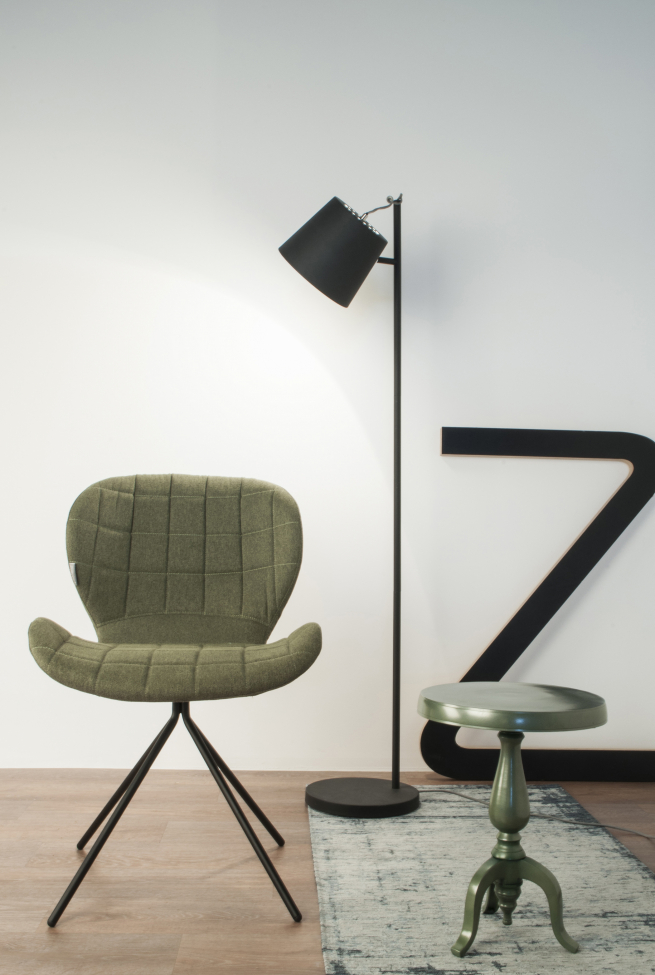 Lampe sur pied 'Buckle Head' - Noir