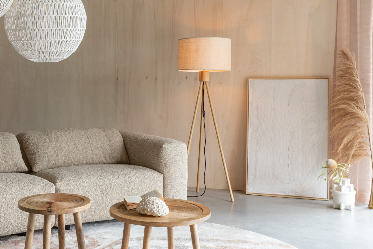 Lampe sur pied 'Bamboo' - Naturel