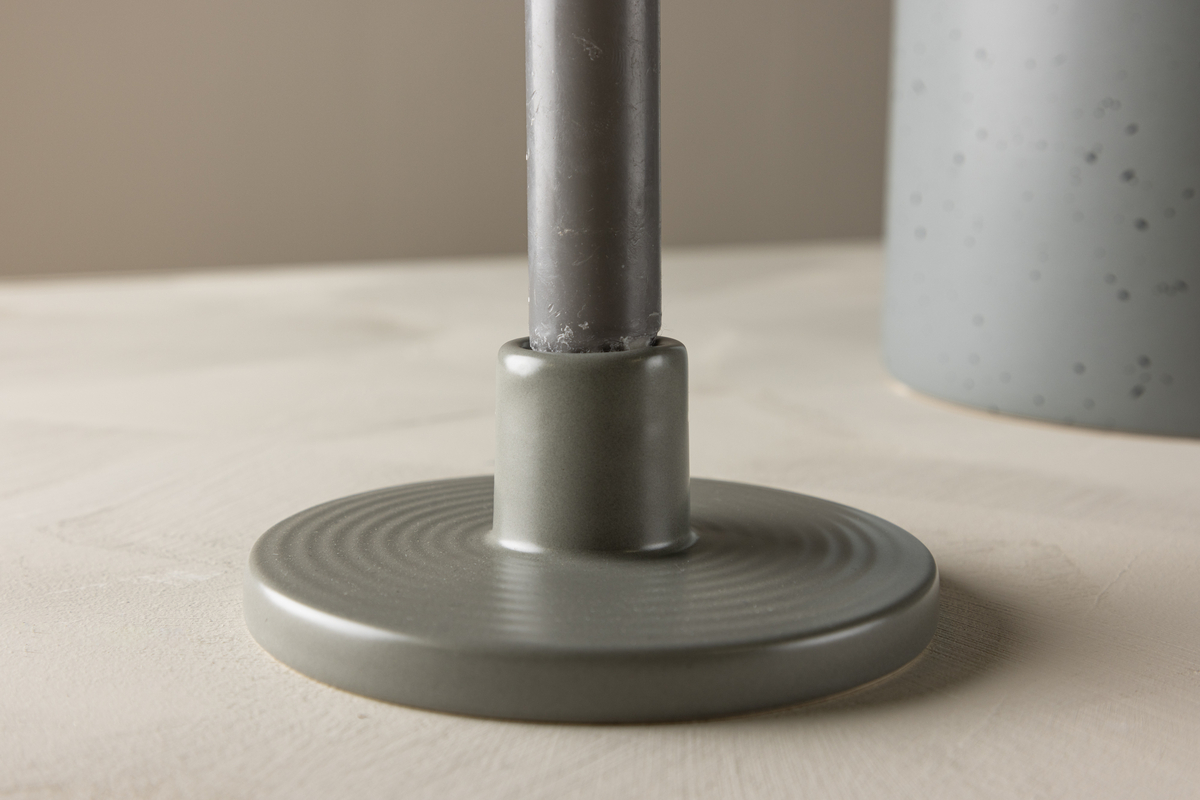 Bougeoir 'Cayenne' - Gris