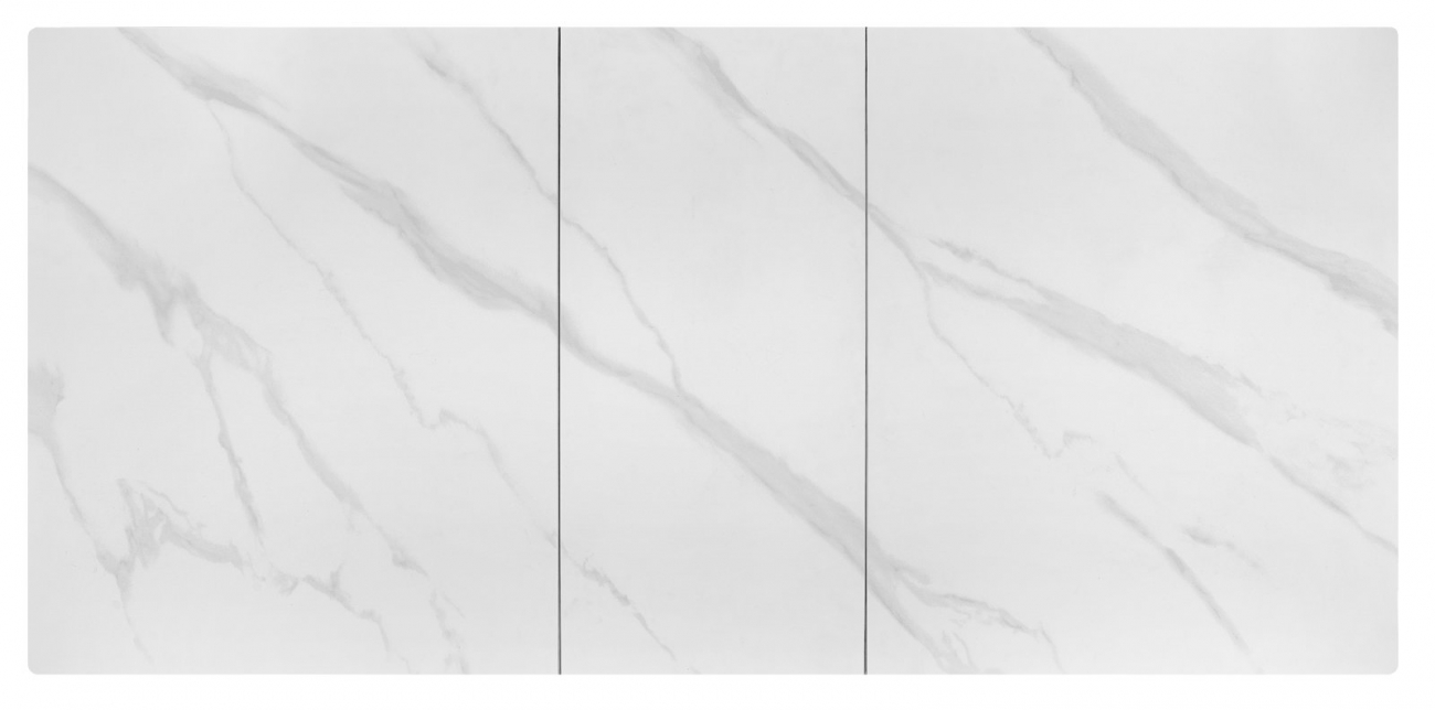 Table à manger 'Platan' 140-180cm - Blanc/noir