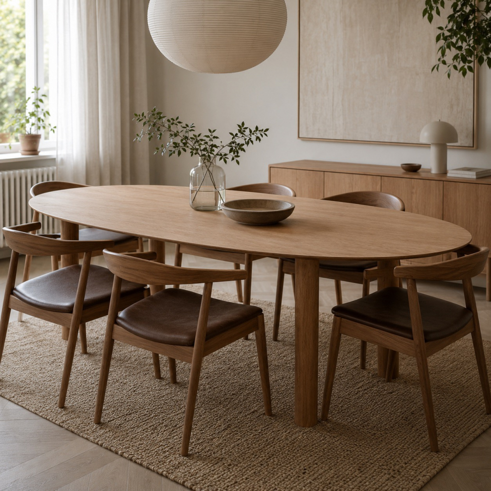 Table à manger 'Uovo' 220x115cm - Naturel
