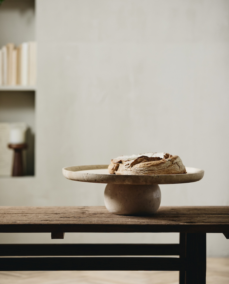 Plat 'Masa' rond 50cm - Travertin