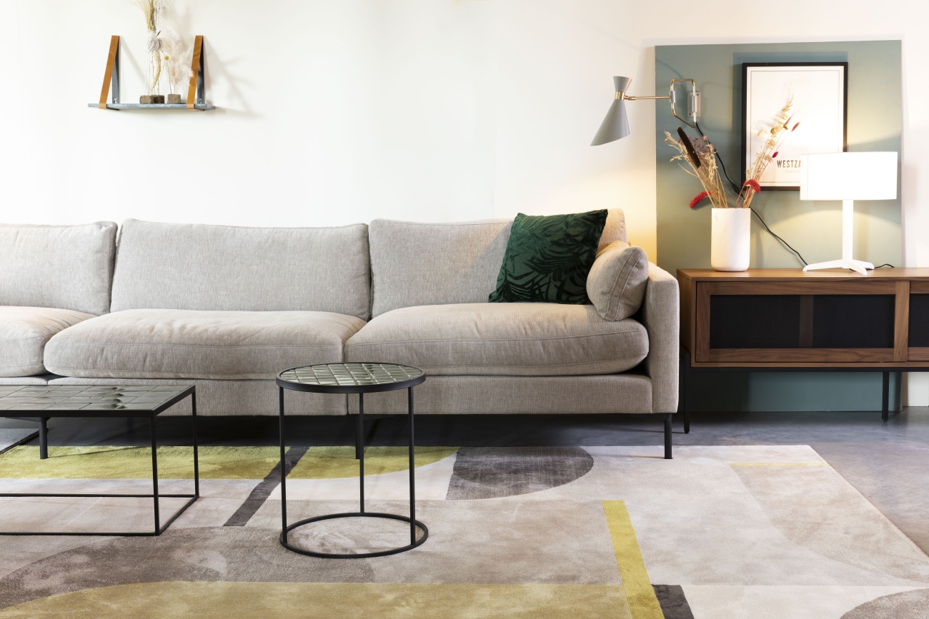 Tapis 'Hilton' 160x230cm - Gris/Jaune