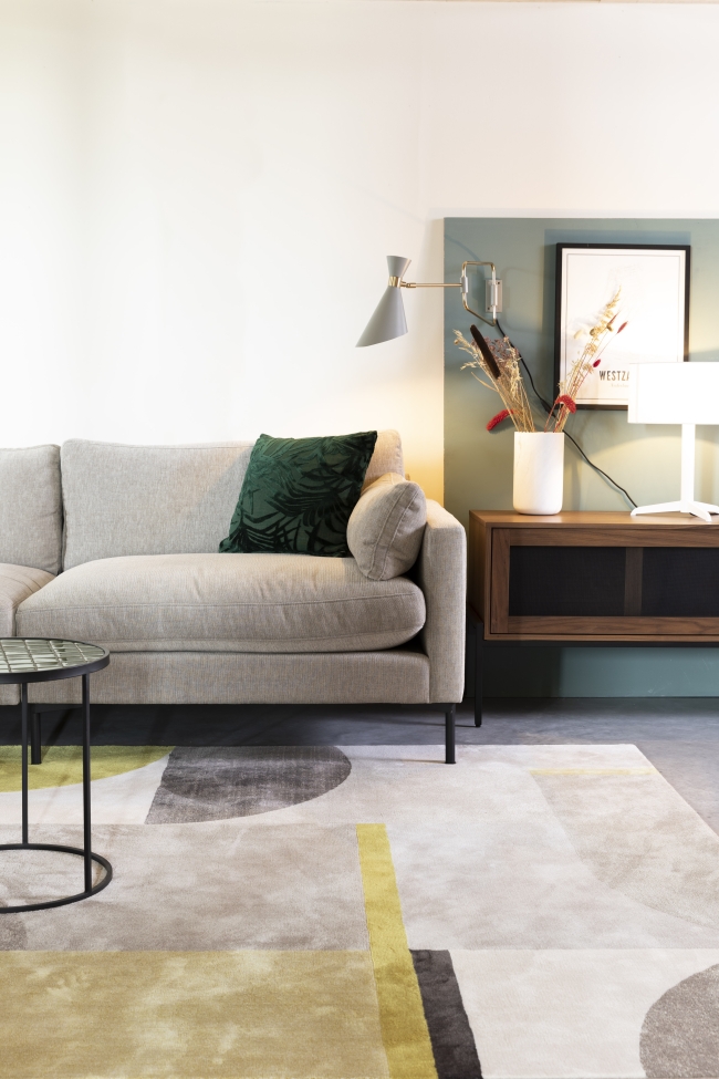 Tapis 'Hilton' 200x290cm - Gris/Jaune