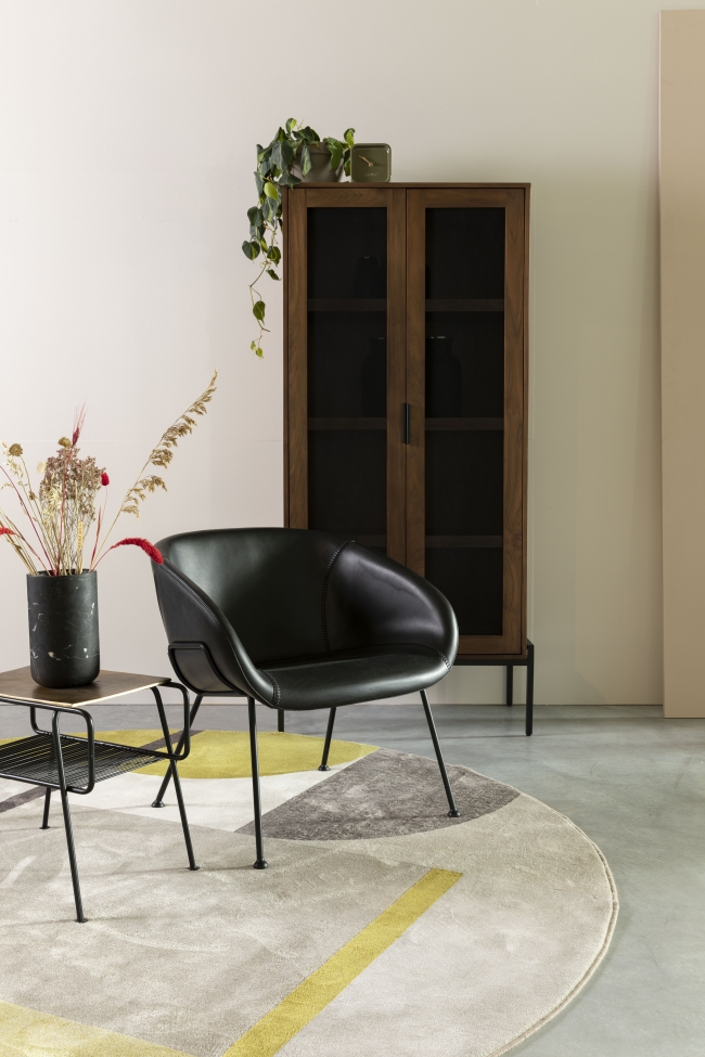 Tapis 'Hilton' 240cm - Gris/Jaune