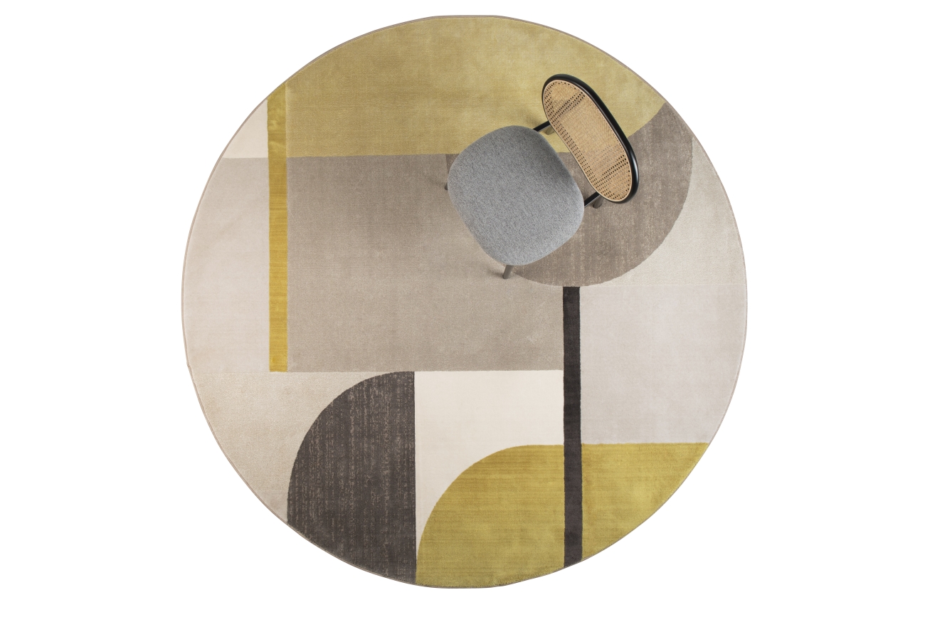 Tapis 'Hilton' 240cm - Gris/Jaune