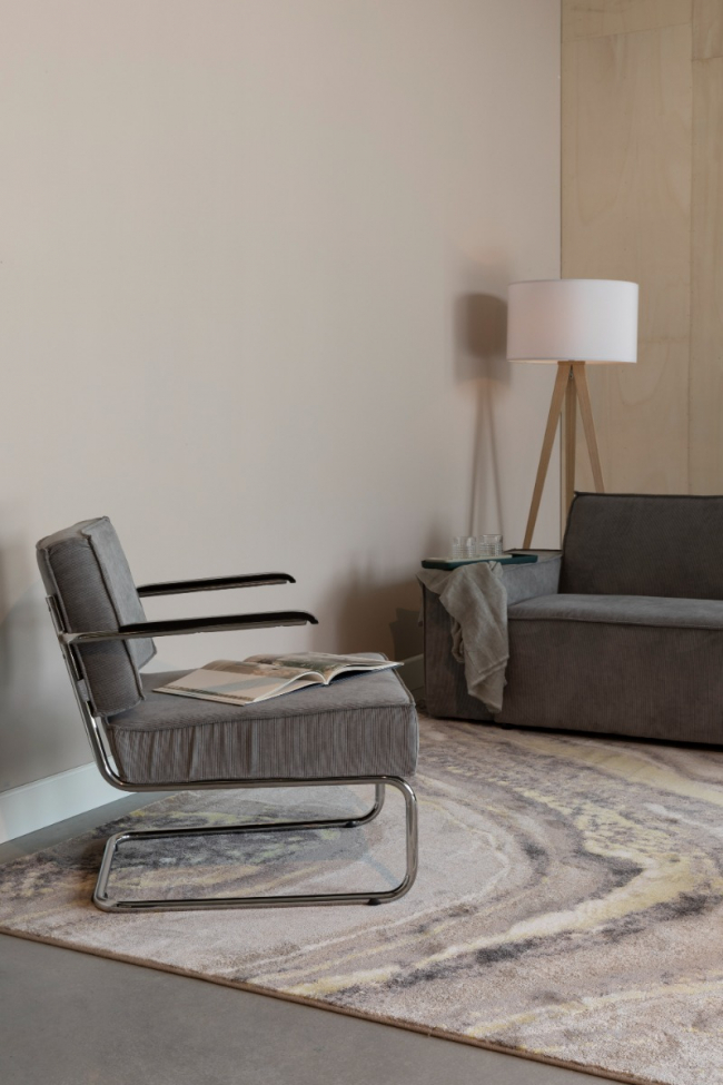 Tapis 'Sol' 200x290cm - Gris/jaune