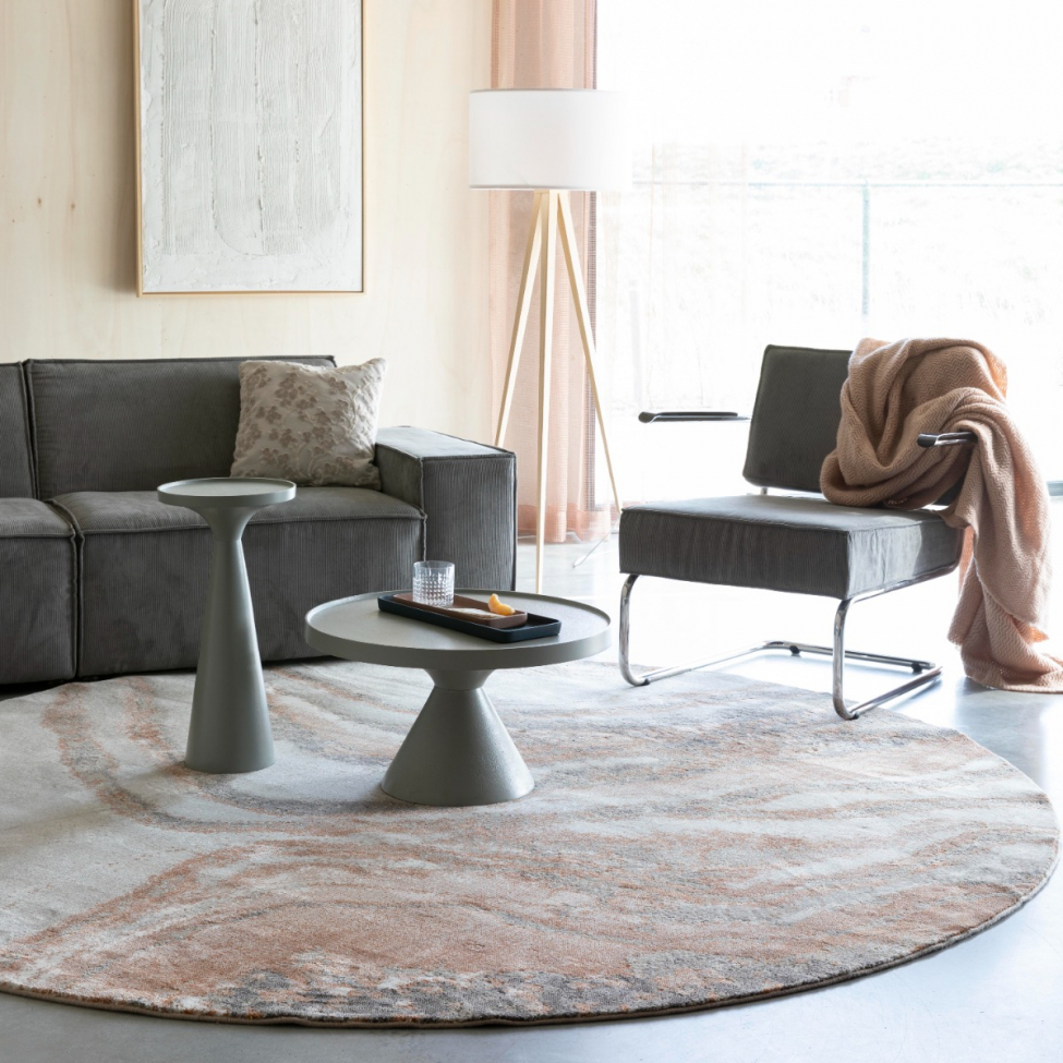 Tapis 'Sol' Rond 200cm - Gris/marron