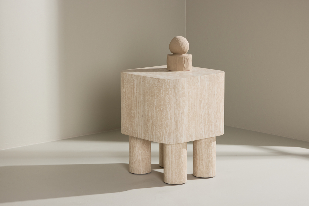 Table d'appoint 'Tusa' 40x40cm - Beige