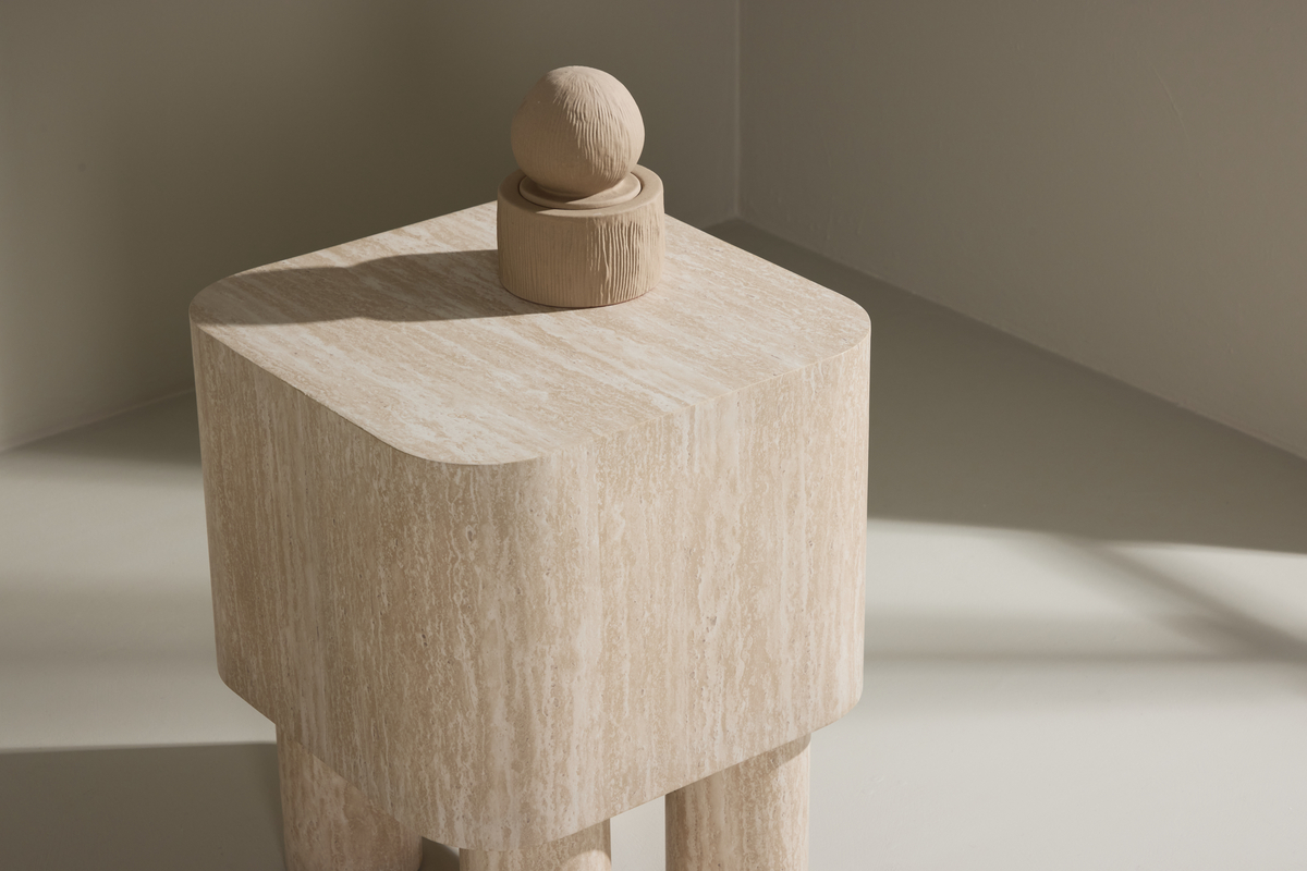 Table d'appoint 'Tusa' 40x40cm - Beige