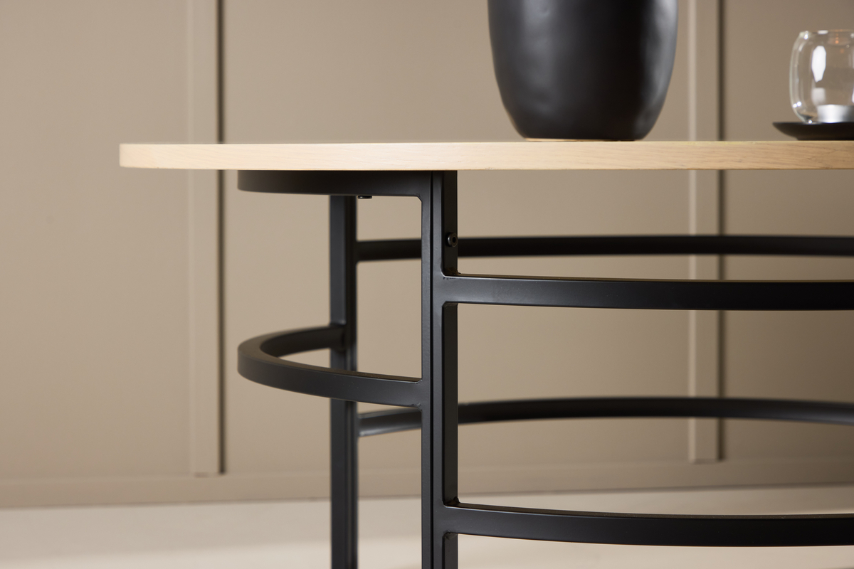 Table basse 'Copenhagen' 100x43cm - Blanc pigmenté/Noir