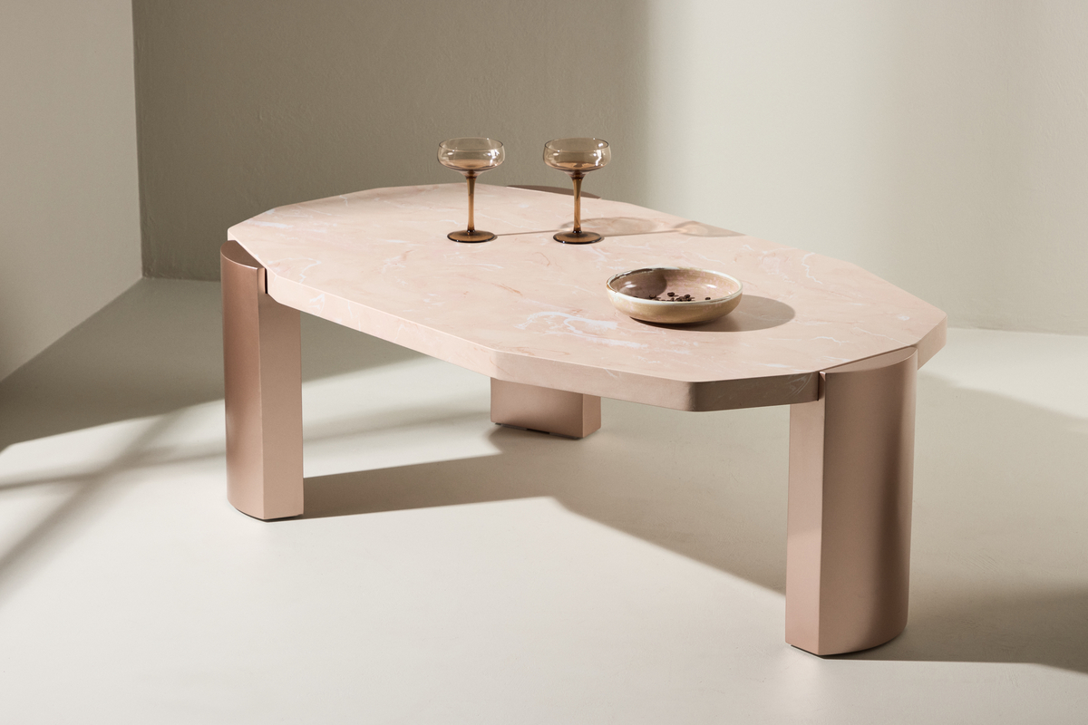 Table basse 'Kres' 125x71cm - Rose