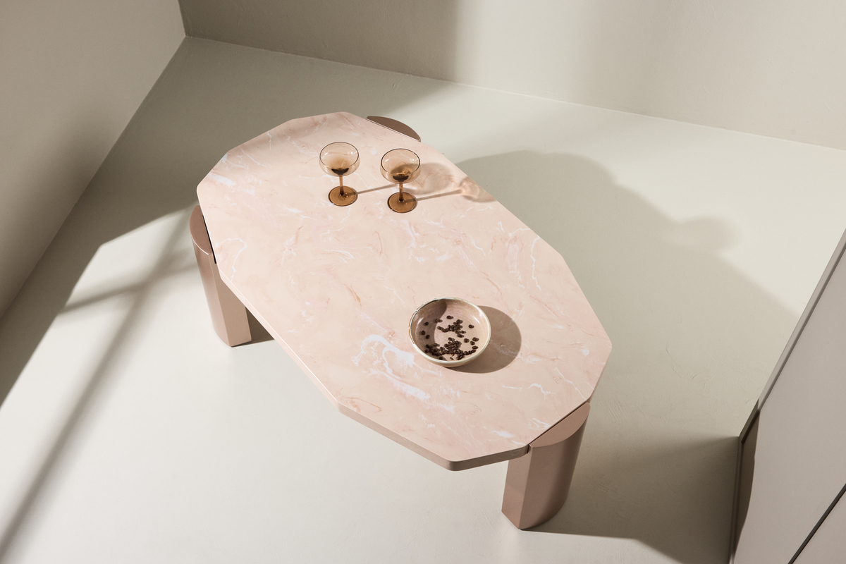 Table basse 'Kres' 125x71cm - Rose
