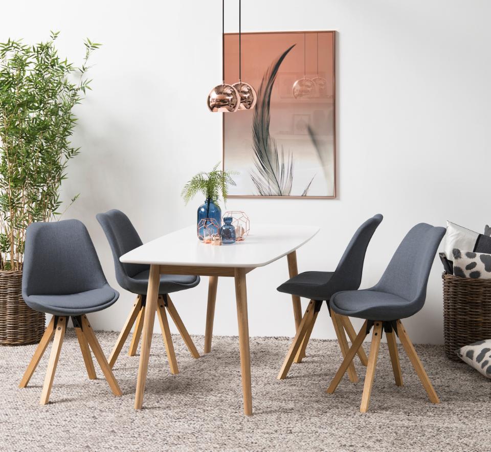 Chaise 'Lebrija' - Gris foncé/Nature