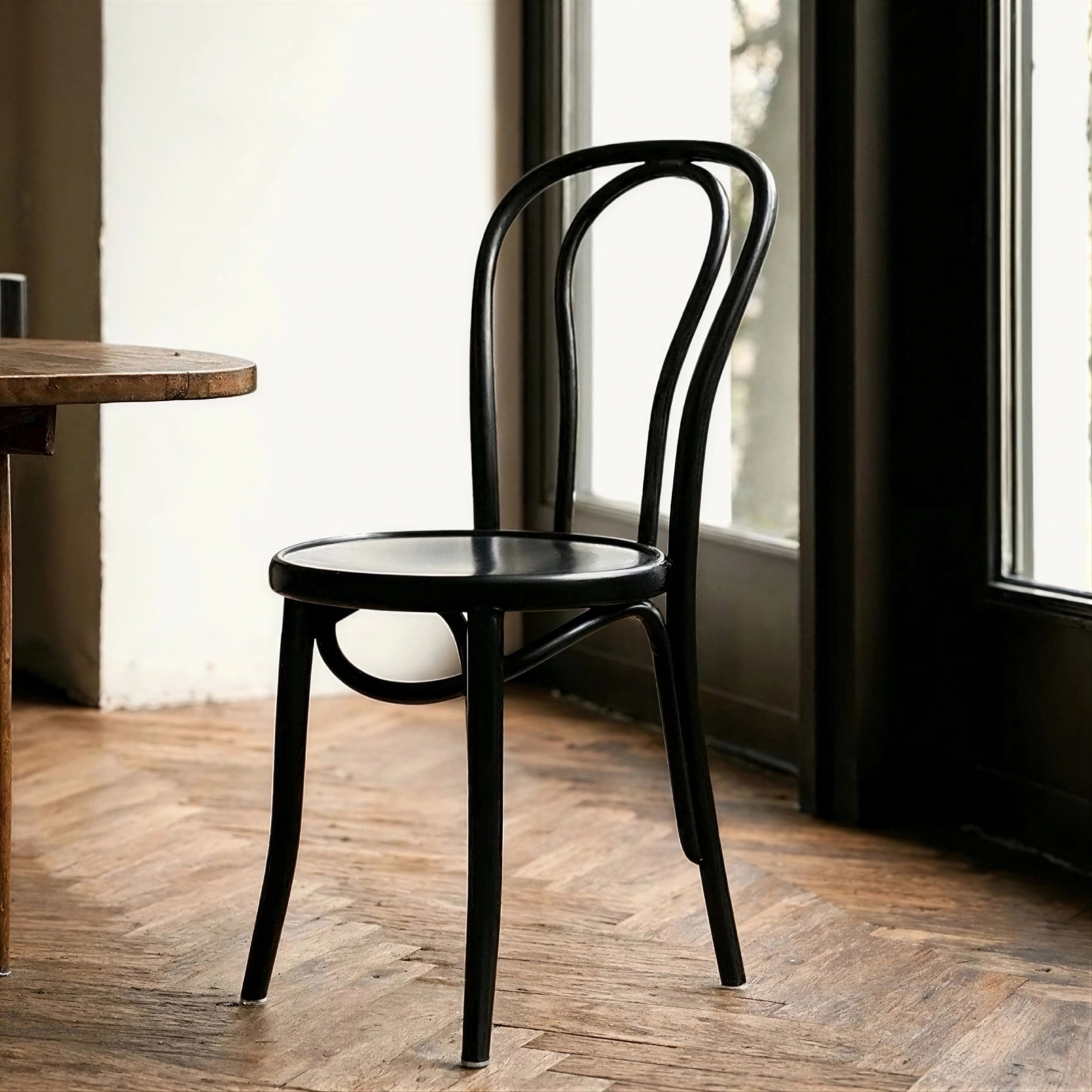 Chaise 'Bistro' - Bois/Noir