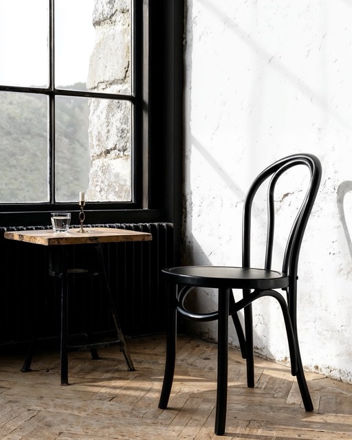 Chaise 'Bistro' - Bois/Noir