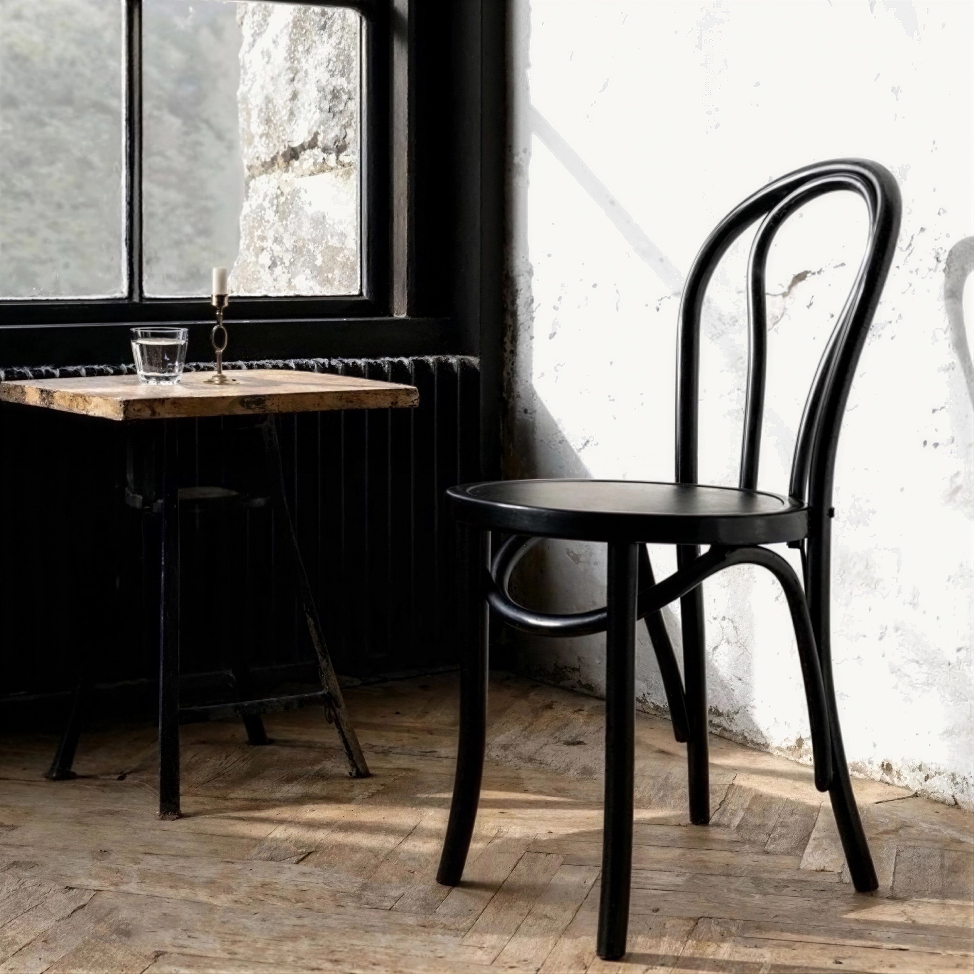 Chaise 'Bistro' - Bois/Noir