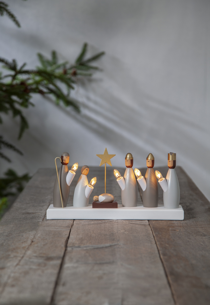 Bougie de l'Avent 'Krubba' - Blanc