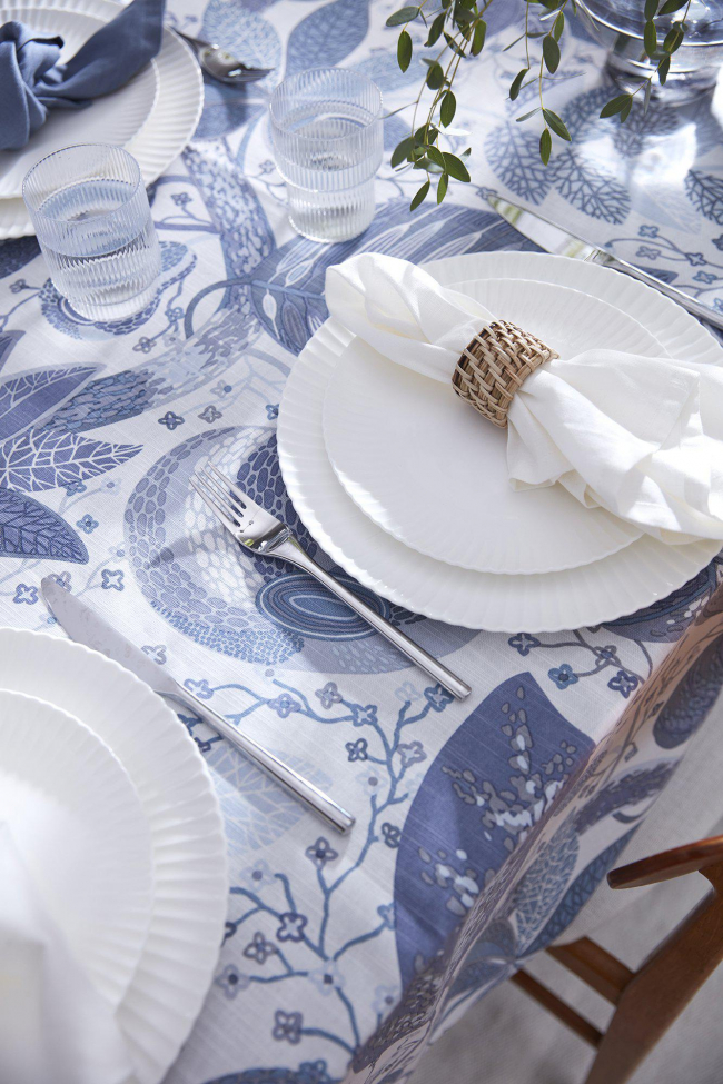 Nappe 'A&E' 140x250 - Bleu