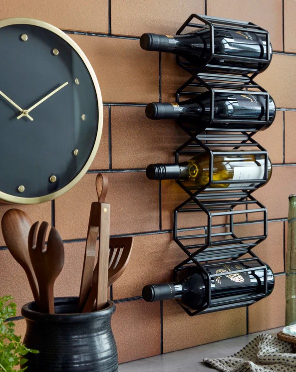 Support à vin 'Wine' - Fer/Noir