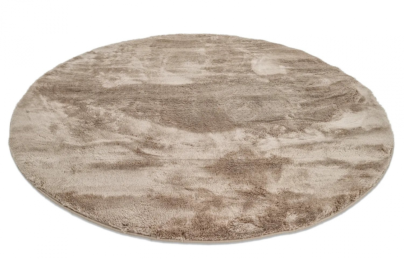 Tapis rond 'Aranga Super Soft Fur' 80cm - Brun