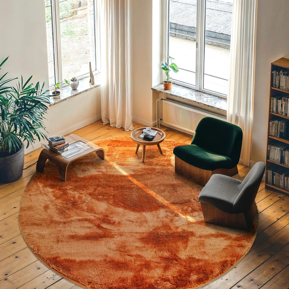 Tapis rond 'Aranga Super Soft' 200cm - Orange