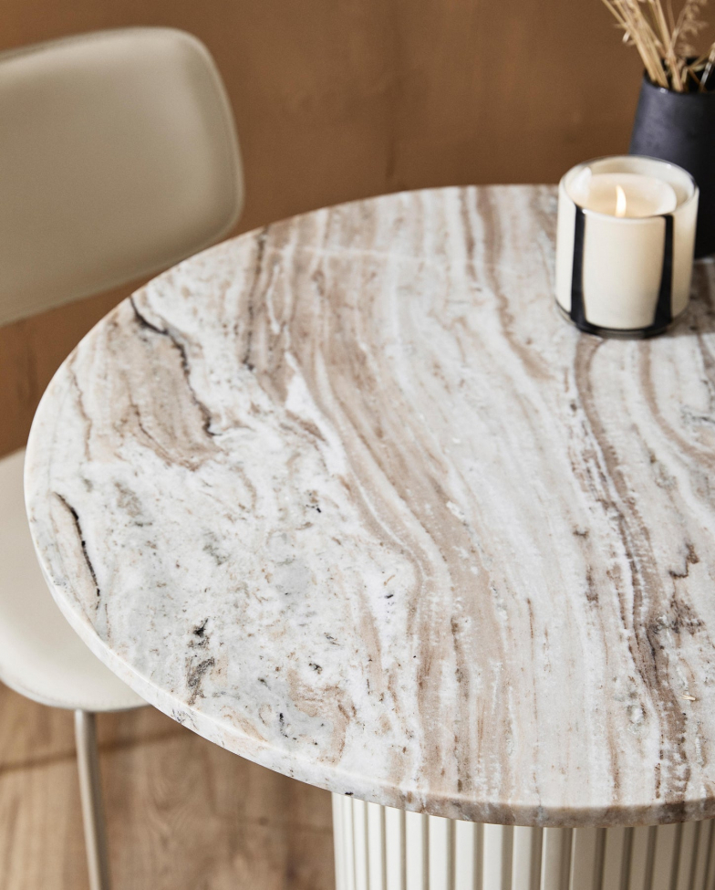 Table basse 'Erie' - Sable/Marbre
