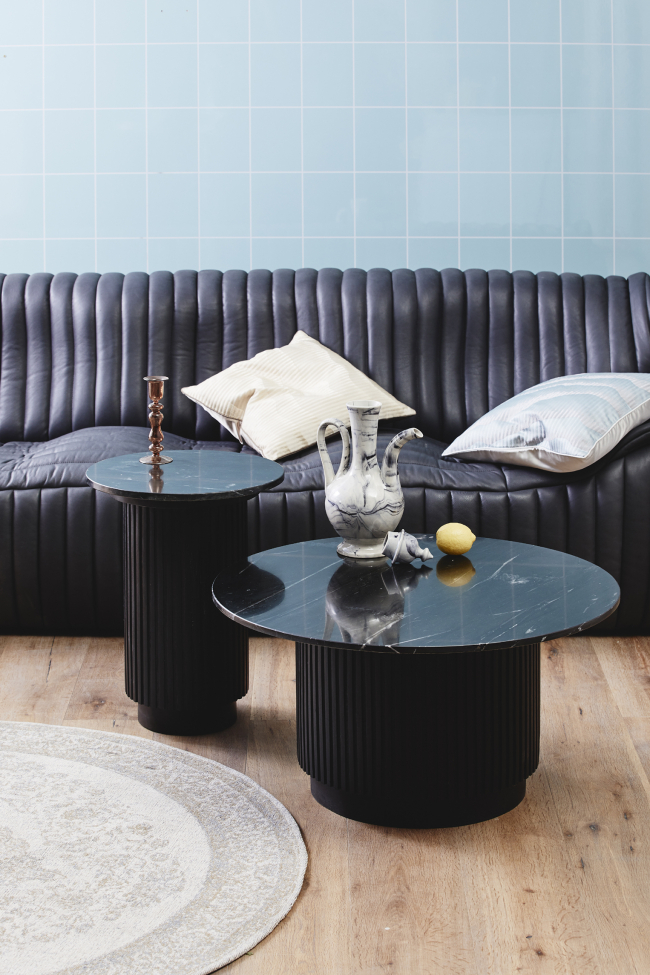 Table basse 'Erie' Ronde 75cm - Marbre Noir