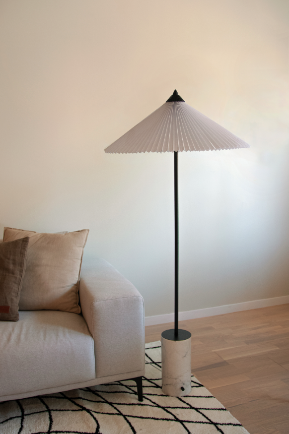 Lampe sur pied 'Matisse' - Blanc/Noir