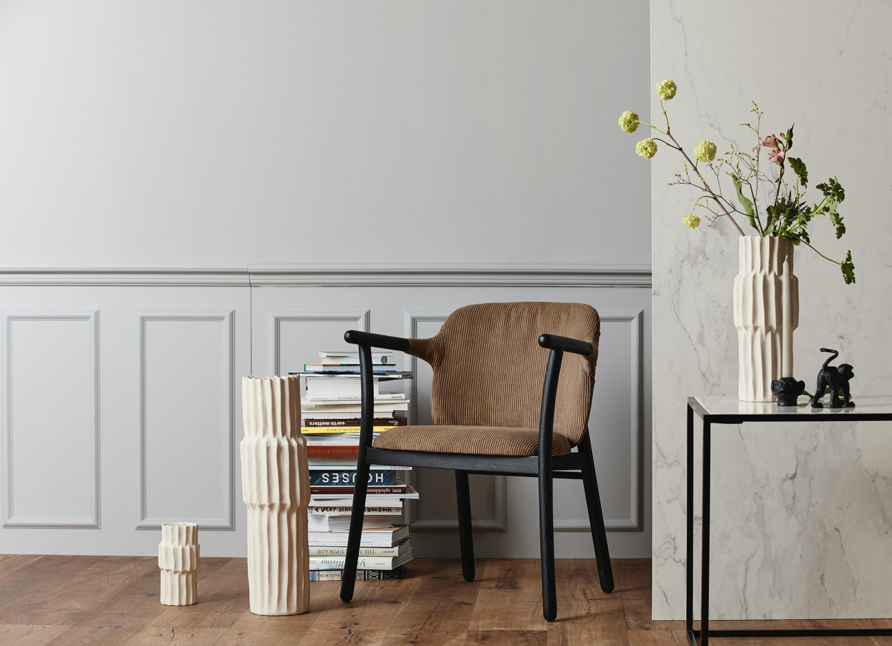 Chaise 'Esrum' - Noir/Beige