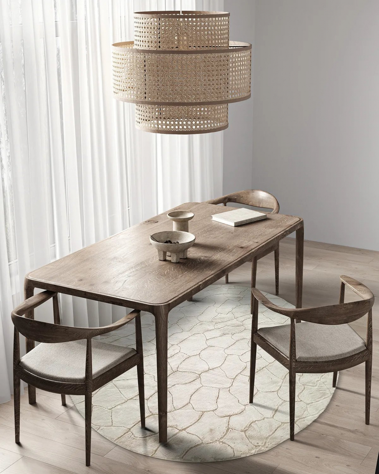 Tapis rond 'Cora' 120cm - Blanc