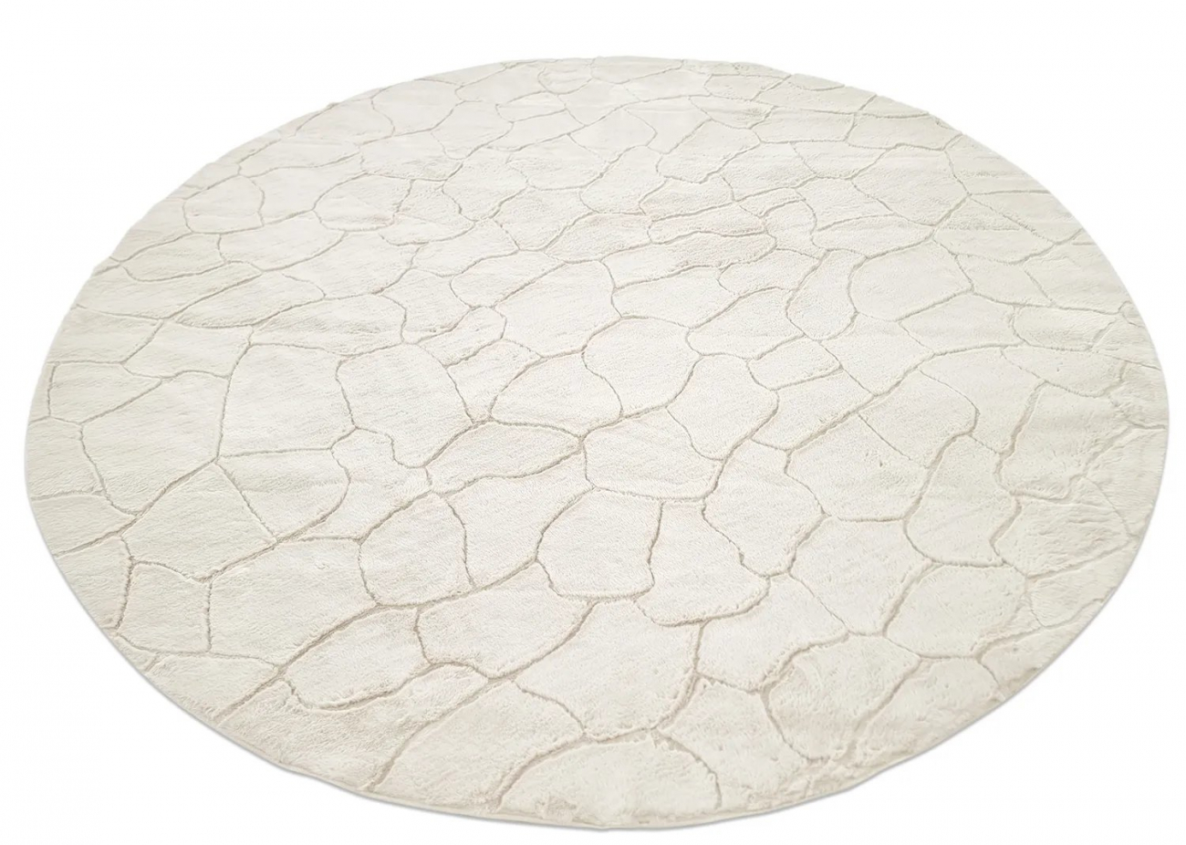 Tapis rond 'Cora' 120cm - Blanc