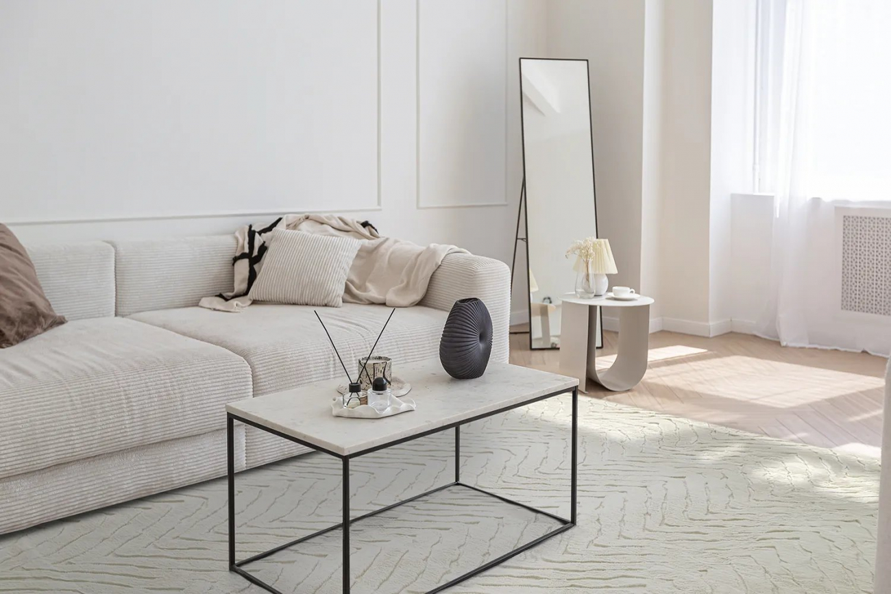 Tapis à poils longs 'Wren' 80x160cm - Blanc