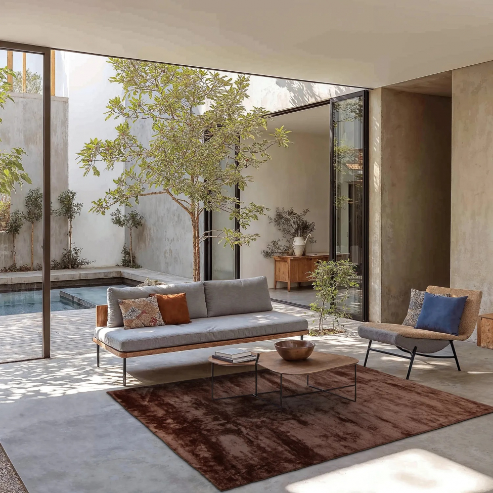 Tapis à poils longs 'Aranga Super Soft' 140x200cm - Brun foncé