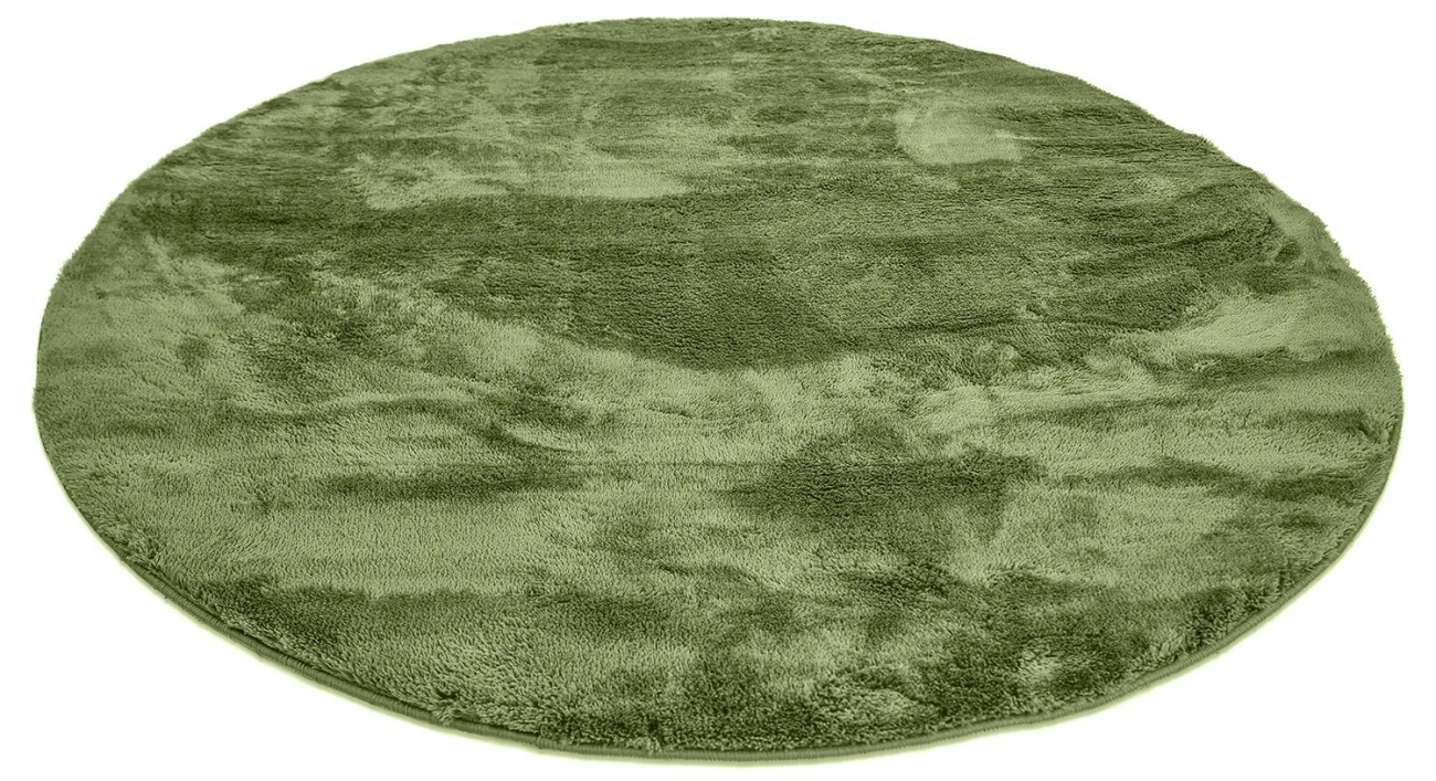 Tapis rond 'Aranga Super Soft' 80cm - Olive