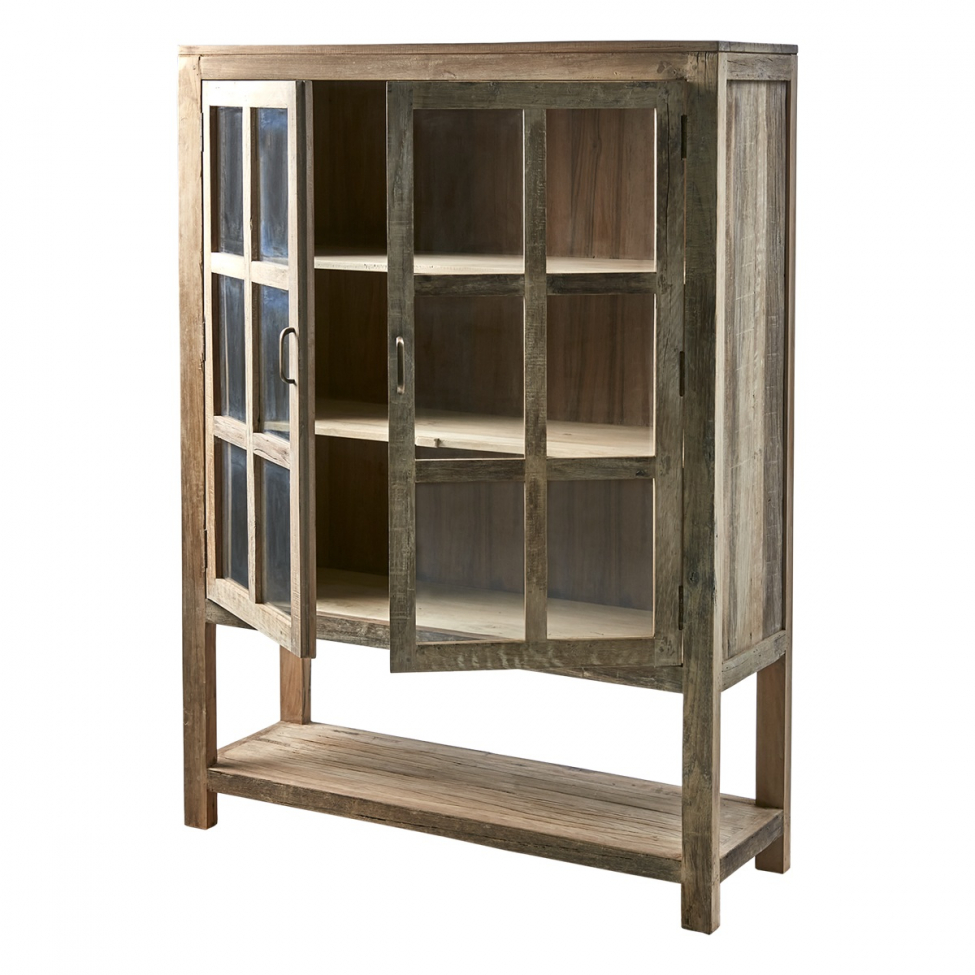 Vitrine 'Riko' 160cm - Bois recyclé