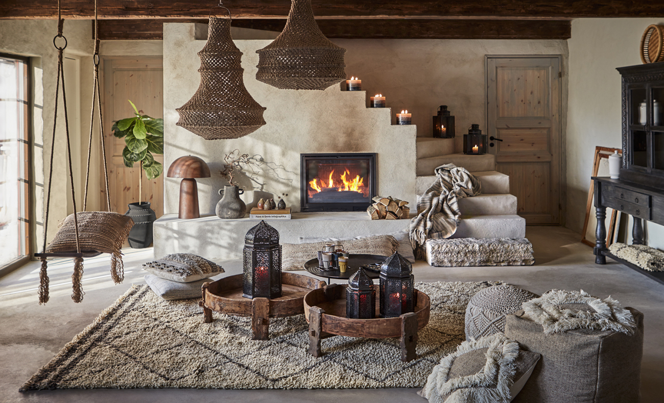 Lampe de table 'Fungi L' - Brun