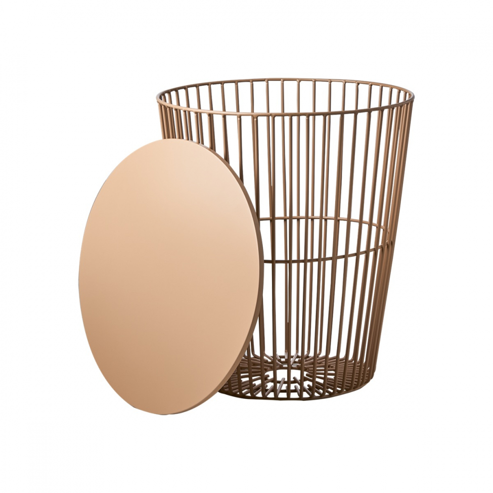 Table basse/panier 'Marstrand' ronde 40cm - Pêche