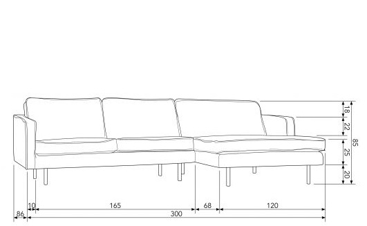 Canapé 'Rodeo' - Kaki - Droit