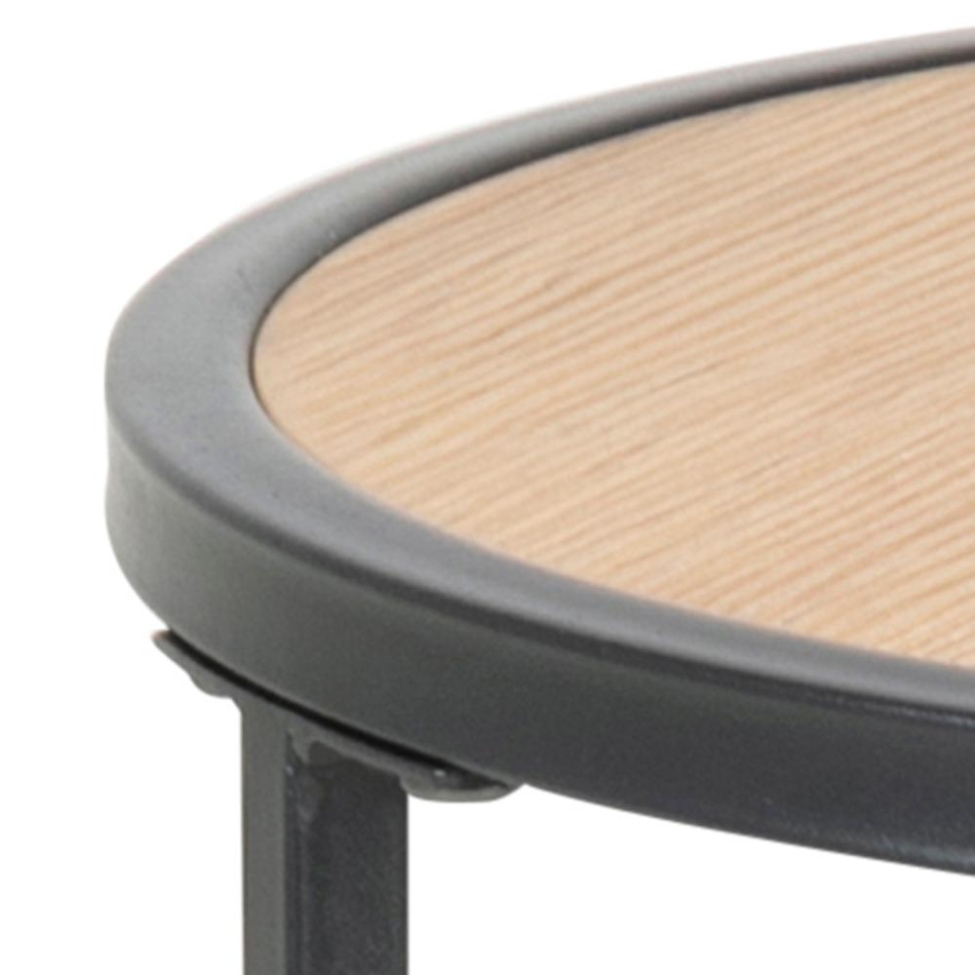 Table d'appoint 'Hydra' 40cm - Nature/Noir