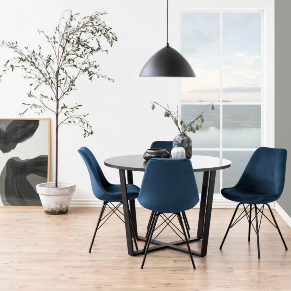 Chaise 'Eris' - Bleu/Noir