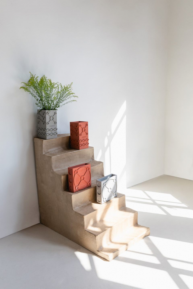 Vase 'Graphic Square' - Gris