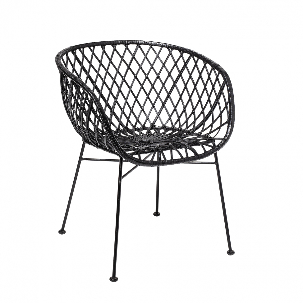 Fauteuil 'Kama' - Noir/Rotin