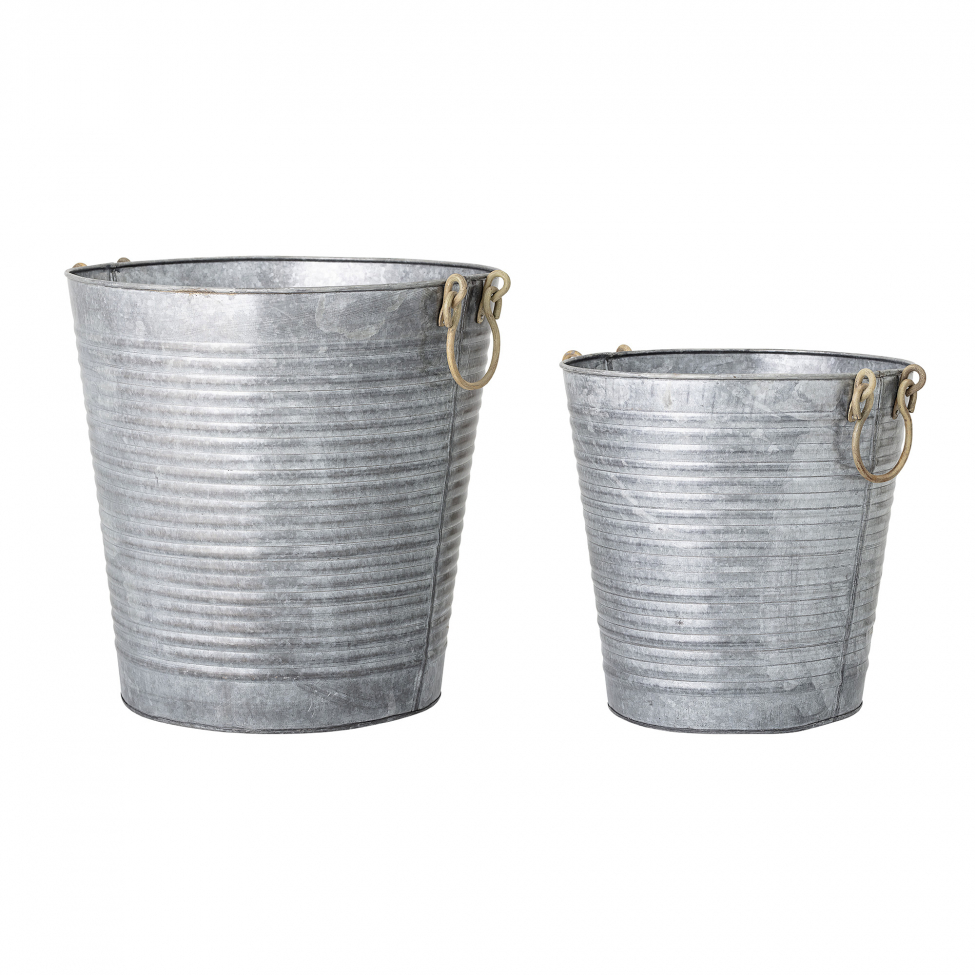 Lot de 2 pots 'Evar' - Métal/Laiton