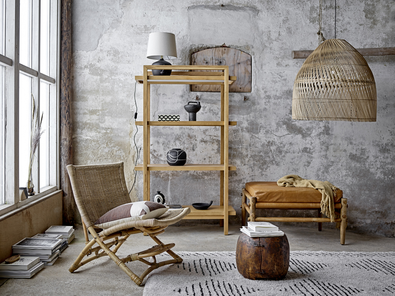 Lampe de table 'Matheo' - Noir/Terracotta